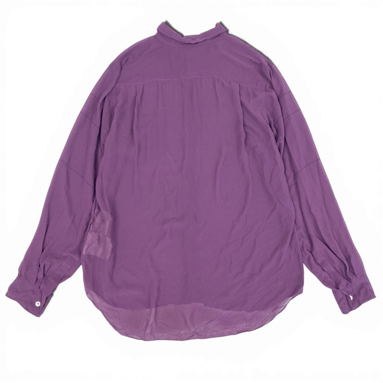 Ab12 【美品】COMME des GARCONS HOMME PLUS コムデギャルソンオムプリュス 2002 ボタンダウンシアーシャツ 長袖シャツ トップス P1-B008 パープル ポリエステル100％ メンズ 男性用k02i