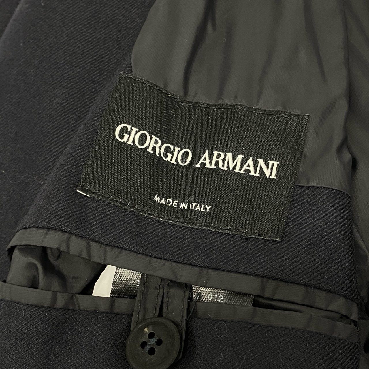 17k9 GIORGIO ARMANI ジョルジオアルマーニ カシミヤ 中綿ブルゾン ジャケット アウター イタリア製 46 S Mサイズ相当 ネイビー カシミア メンズo07t