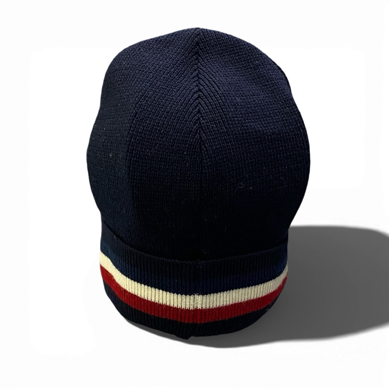 b23 MONCLER モンクレール ニットキャップ ニット帽 トリコロール ロゴパッチ ユニセックス 男女兼用 A9575 ネイビー ヴァージンウール100％