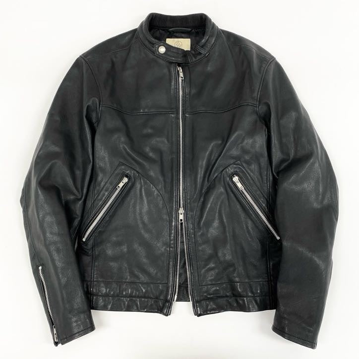 64g24 BEAUTY&YOUTH ビューティアンドユース UNITED ARROWS ユナイテッドアローズ シングルライダース ジャケット ブルゾン ゴート やぎ革 革ジャン メンズ 男性用 1225-199-6312 M ブラック_