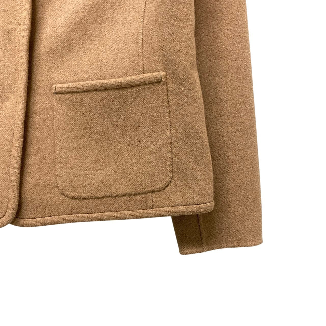 17f18 WEEKENDO Max Ｍara ウィークエンド マックスマーラ クチートアマーノ ノーカラー ウールジャケット イタリア製 サイズ36 ベージュ レディース 女性用u02t
