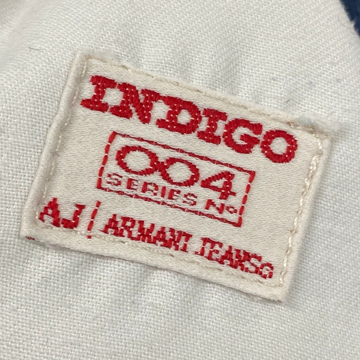 67j5 ARMANI JEANS アルマーニジーンズ 90's アーカイブ デニムジャケット メタルボタン イタリア製 50サイズ インディゴ コットン100％ メンズ 男性用u02t