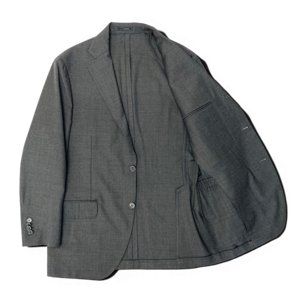 11e27 LARDINI ラルディーニ スリーピーススーツ 3ピース セットアップ ブートニエール付 サイズ50 グレー メンズ 紳士服u02t