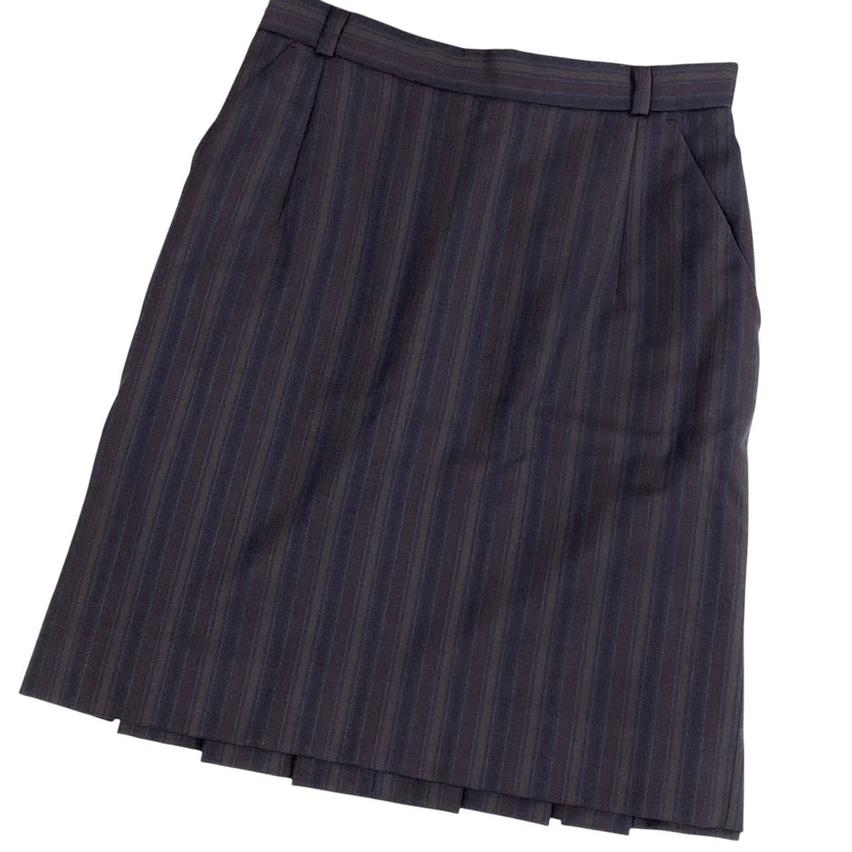 i18 Vivienne Westwood RED LABEL インポートラインヴィンテージ スカートセットアップ ストライプ 38サイズ パープル ウール100％ レディース 女性用u02t