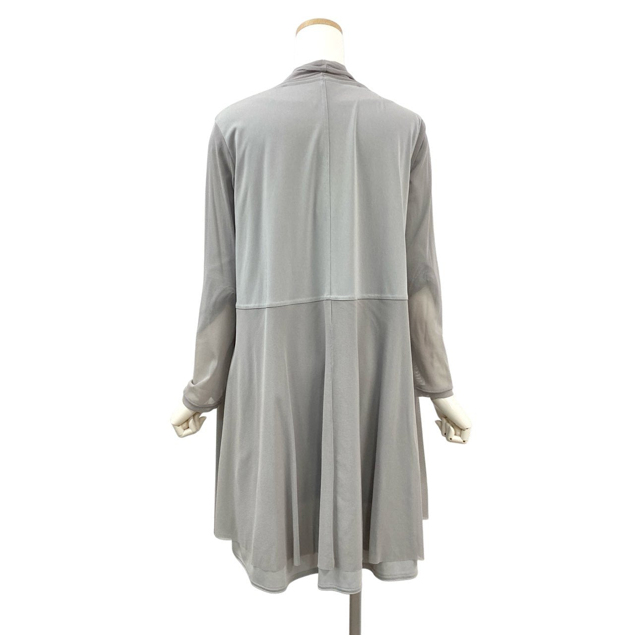 83Ⅼ2 TOKUKO 1er VOL トクコプルミエヴォル アンサンブル 7分袖ワンピース フリルスリーブ シアーカーディガン メッシュ 異素材切替 レディース 9 グレーu02t