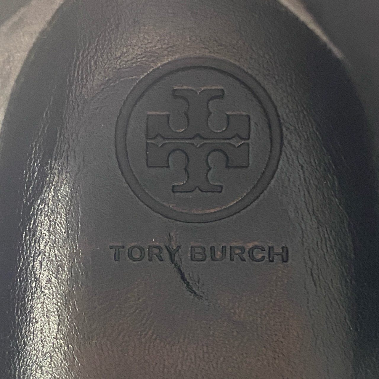 9f7 TORY BURCH トリーバーチ レザーフラワー スリッポンスニーカー 8M ブラック シューズ