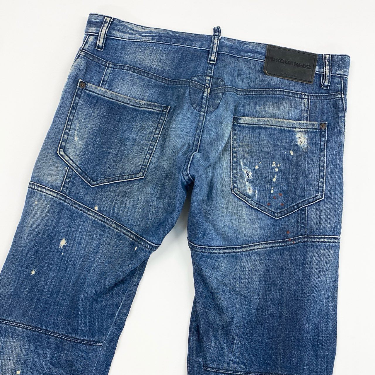 12i26 DSQUARED2 ディースクエアード Tidy Biker Jean ダメージ加工デニムパンツ ジーパン S74LB0424 サイズ50 ブルー メンズu02t