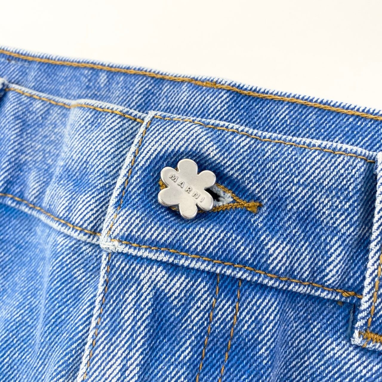 e8 《未使用品》 MARNI マルニ 25SS ボーイフレンド フラワー デニムパンツ SS25 Boy Friend Flour Denim Pants サイズ40 ブルー タグ付t18r