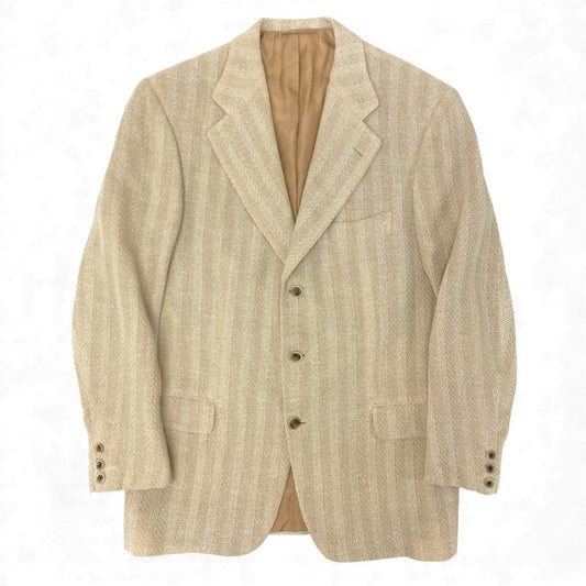 19k10 BRIONI ブリオーニ ウールリネン テーラードジャケット 48 ベージュ ブレザー フォーマル スーツt18r