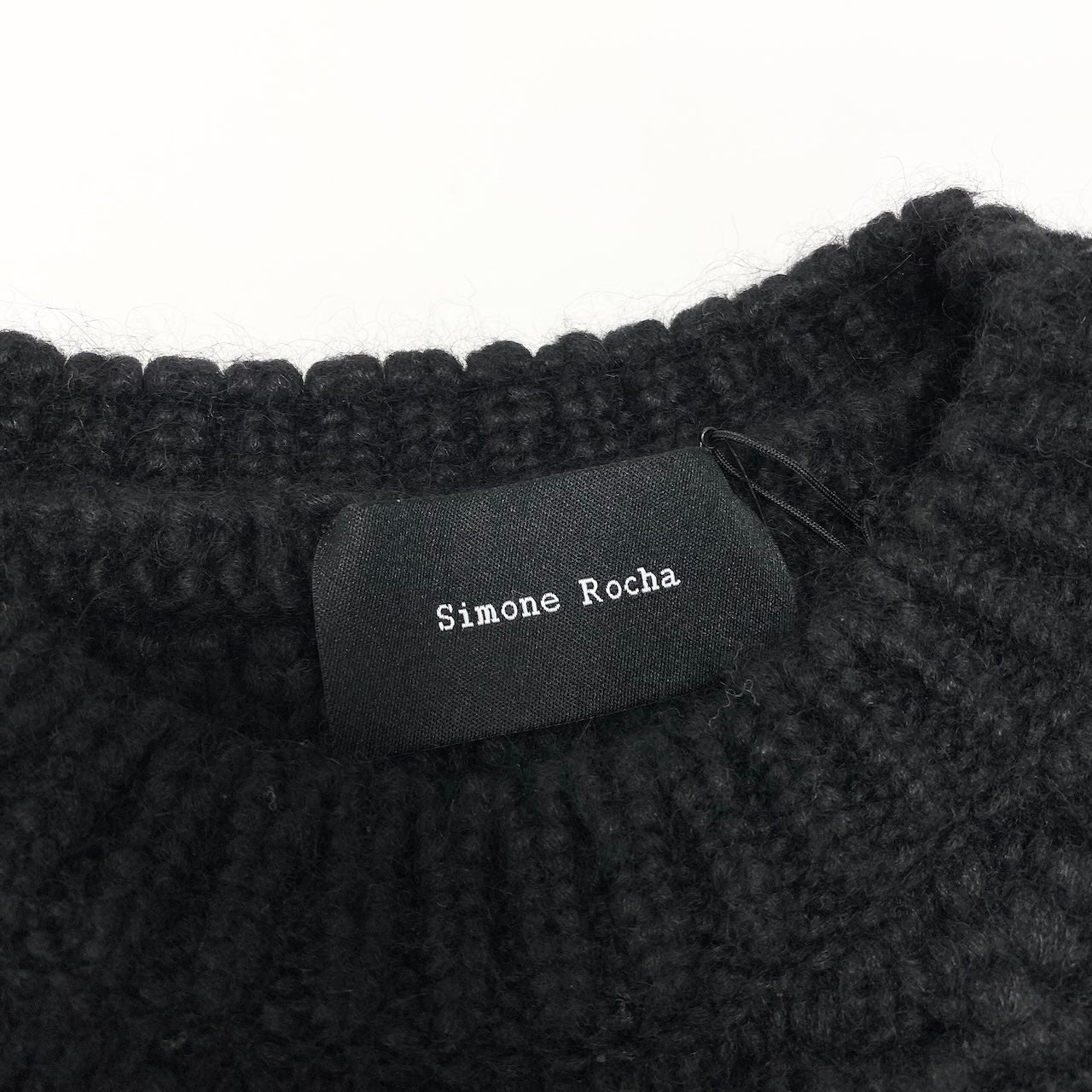 84c27《美品》 Simone Rocha シモーネロシャ スカルプテッド バックオープン ニットベスト サイズS ブラック アルパカメイン タグ付t18r