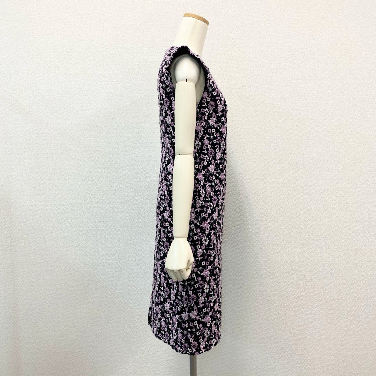 48k2 Rene ルネ TISSUE フラワージャガード ノースリーブ ワンピース ドレス 日本製 6046710 36 ブラック ピンク レディースo07t