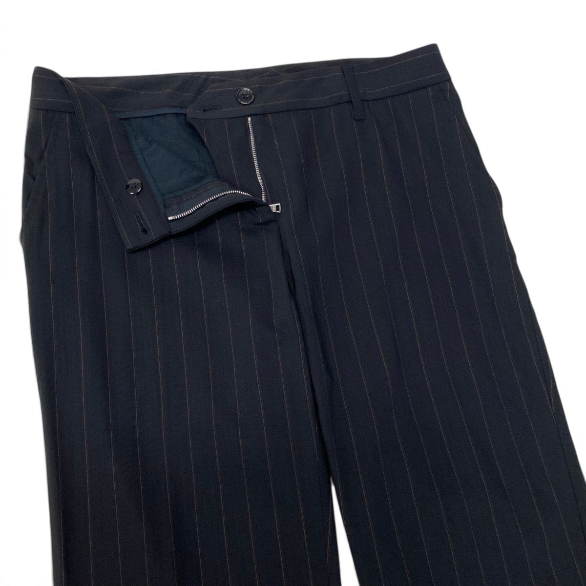 40i28 DOLCE&GABBANA ドルチェアンドガッパーナ スーツセットアップ テーラードジャケット スラックス ストライプ 42サイズ ブラック レディース 女性用u02t
