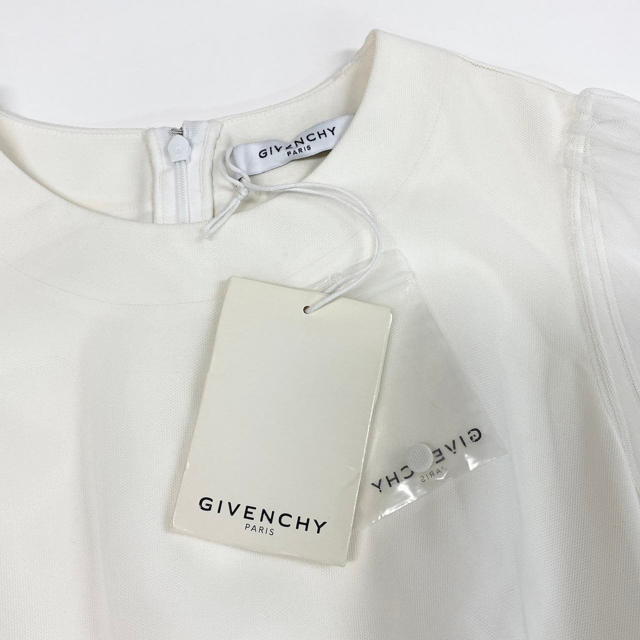 He11 GIVENCHY ジバンシー 2023SS チュールレイヤードドレス ワンピースサイズ34 ホワイト レディースk02i