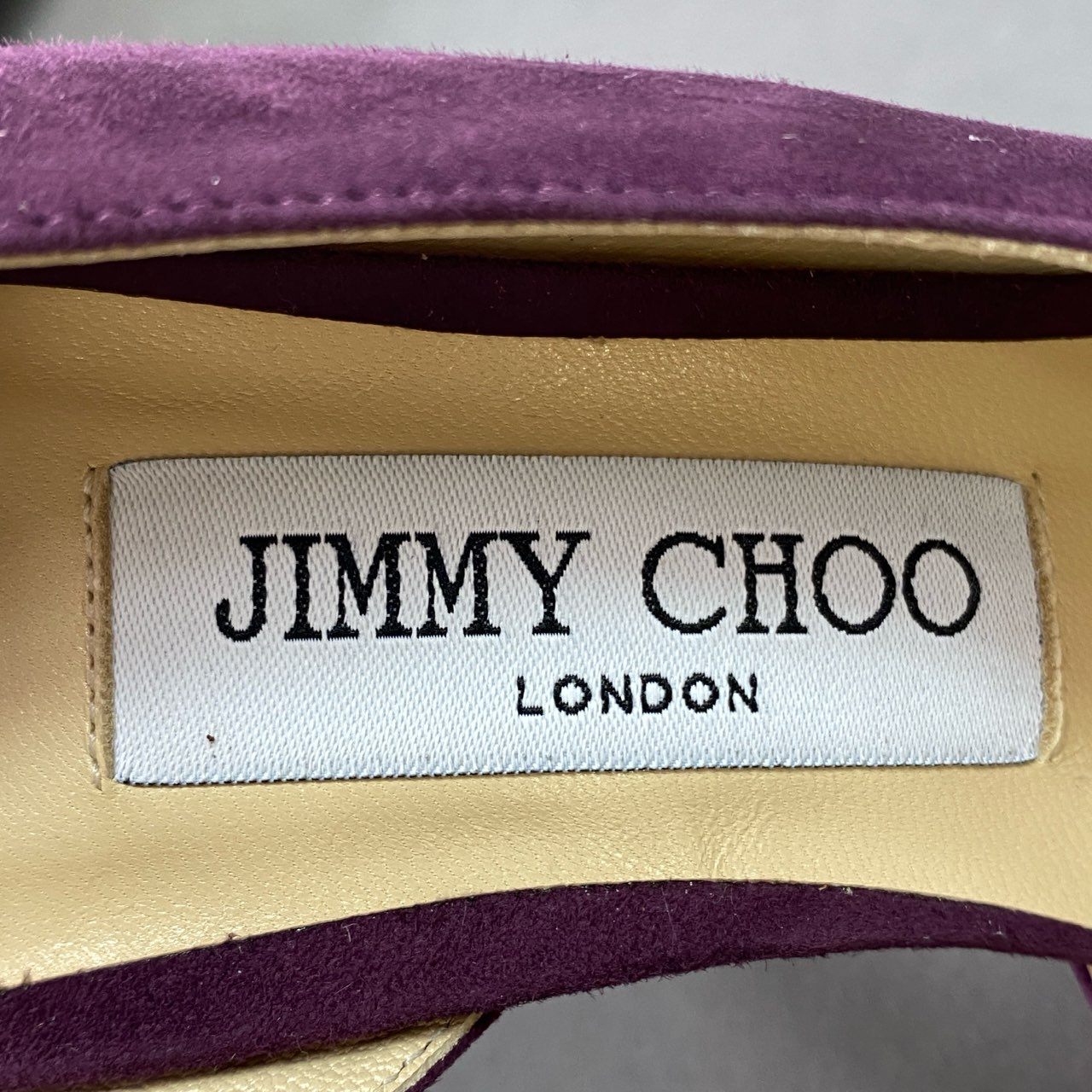 3k9 《美品》 JIMMY CHOO ジミーチュウ SOPHIA 100 ソフィア スエードパンプス 35 1/2 パープル スウェード シューズ イタリア製 箱有