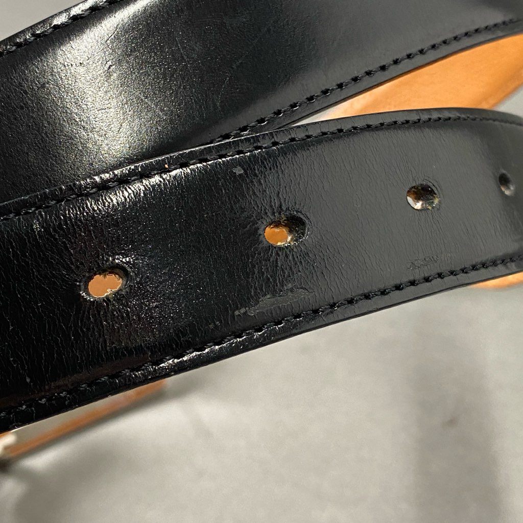 d2 BVLGARI ブルガリ レザーベルト Leather Belt ブラック メタルバックル 紳士用 ビジネス フォーマル 小物