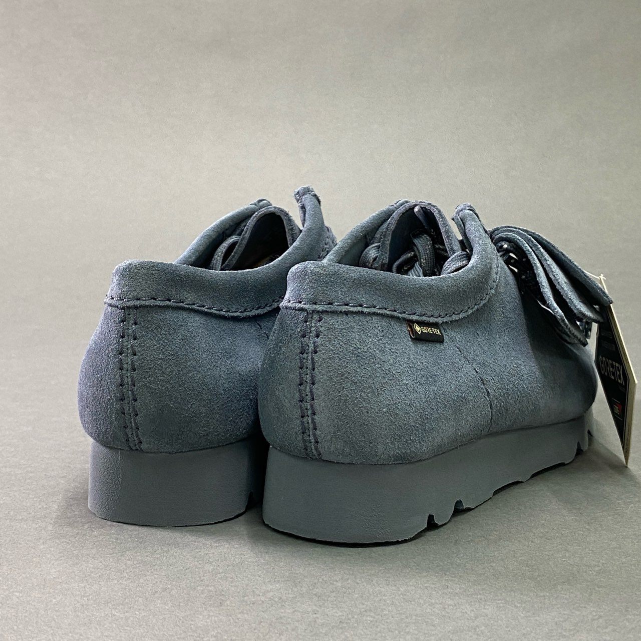 1c6 【未使用保管品】 タグ付 Clarks クラークス Wallabee GTX ワラビー GORE-TEX vibram ゴアテックス ビブラムソール チャッカブーツ シューズ 靴 25 ブルー スエード