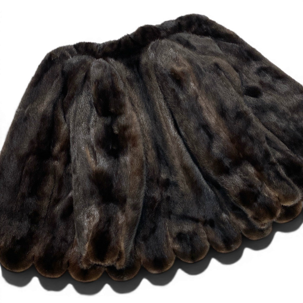 52f10 CRESCE BLACK GLAMA ブラックグラマ レアデザイン ダークミンク ファーコート サイズF ブラウン 最高級本毛皮 Mink Fur Coatt18r
