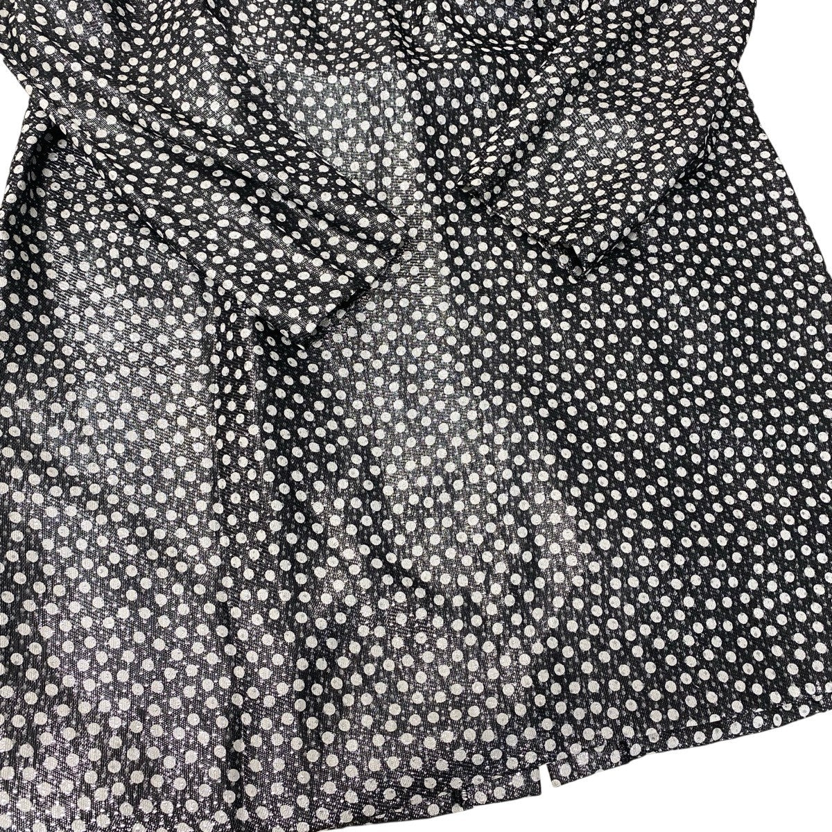28f15 Christian Dior クリスチャンディオール ロングワンピース ウエストリボン ドット柄 11サイズ ブラック ホワイト レディース 女性用u02t