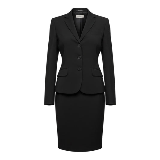 2h16 DOLCE&GABBANA ドルチェアンドガッバーナ セットアップ スカートスーツ テーラードジャケット タイトスカート サイズ38 ブラック レディースu02t