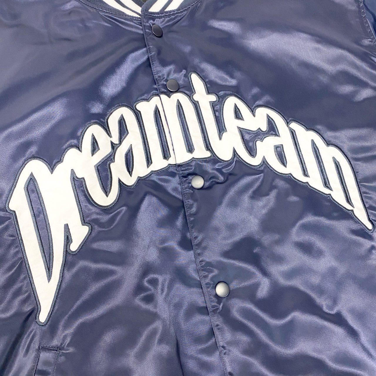 42b27 DREAMTEAM ドリームチーム スタジャン ボンバージャケット サイズL ネイビー メンズ アウター ブルゾン スタジアムジャンパーk02i