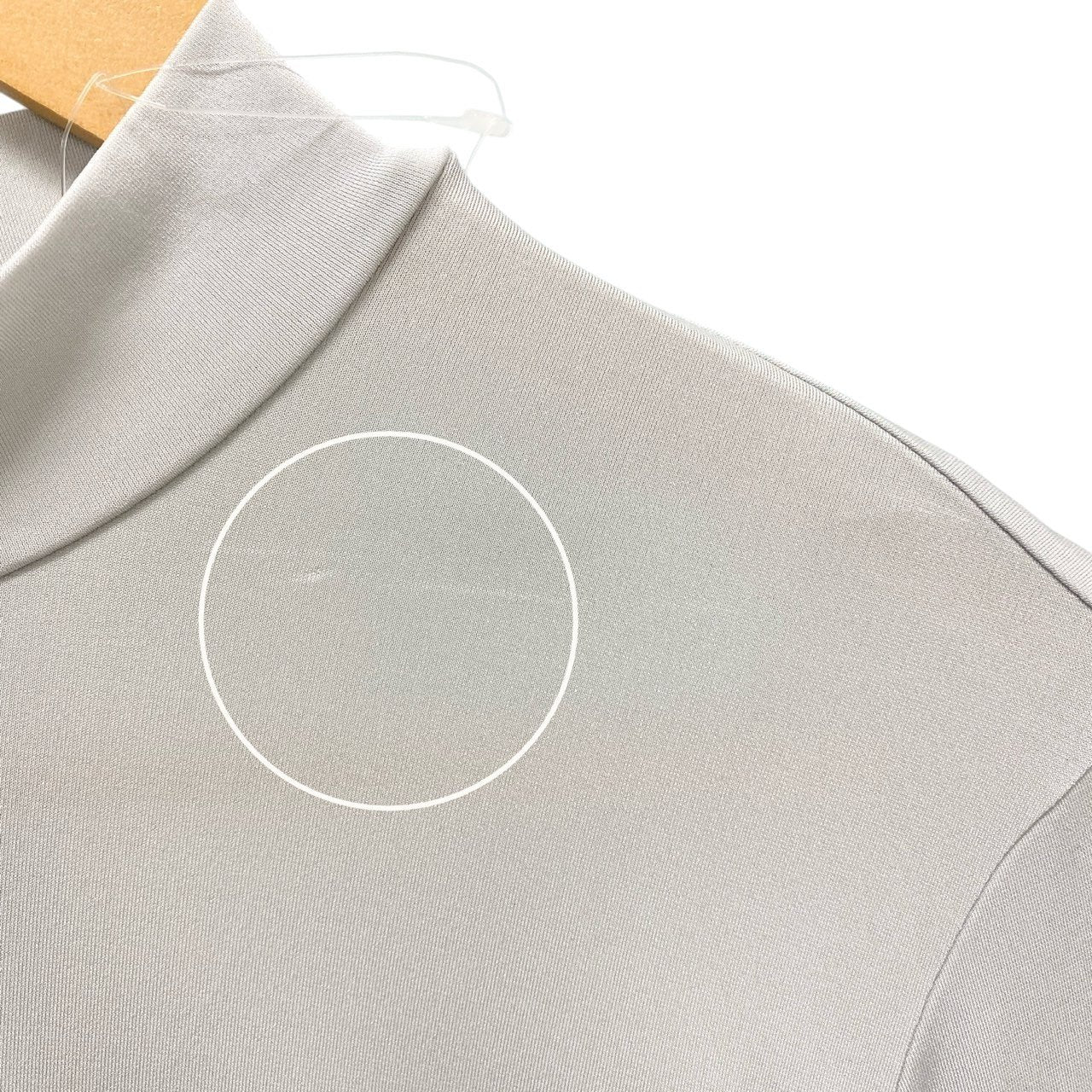 66c2 TOKUKO 1er VOL トクコプルミエヴォル モックネック 長袖カットソー トップス レーススリーブ 伸縮ストレッチ レディース 女性服 サイズ9 ライトグレーu02t