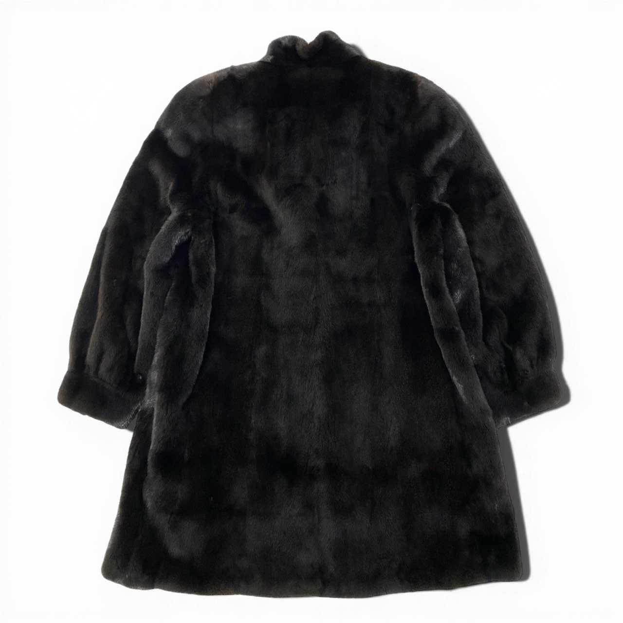 81a14 BLACKGLAMA ブラックグラマ デミバフミンク ミンクコート ロングコート 毛皮コート F ダークブラウン ミンクファー 身幅ゆったり 毛並み綺麗t18r