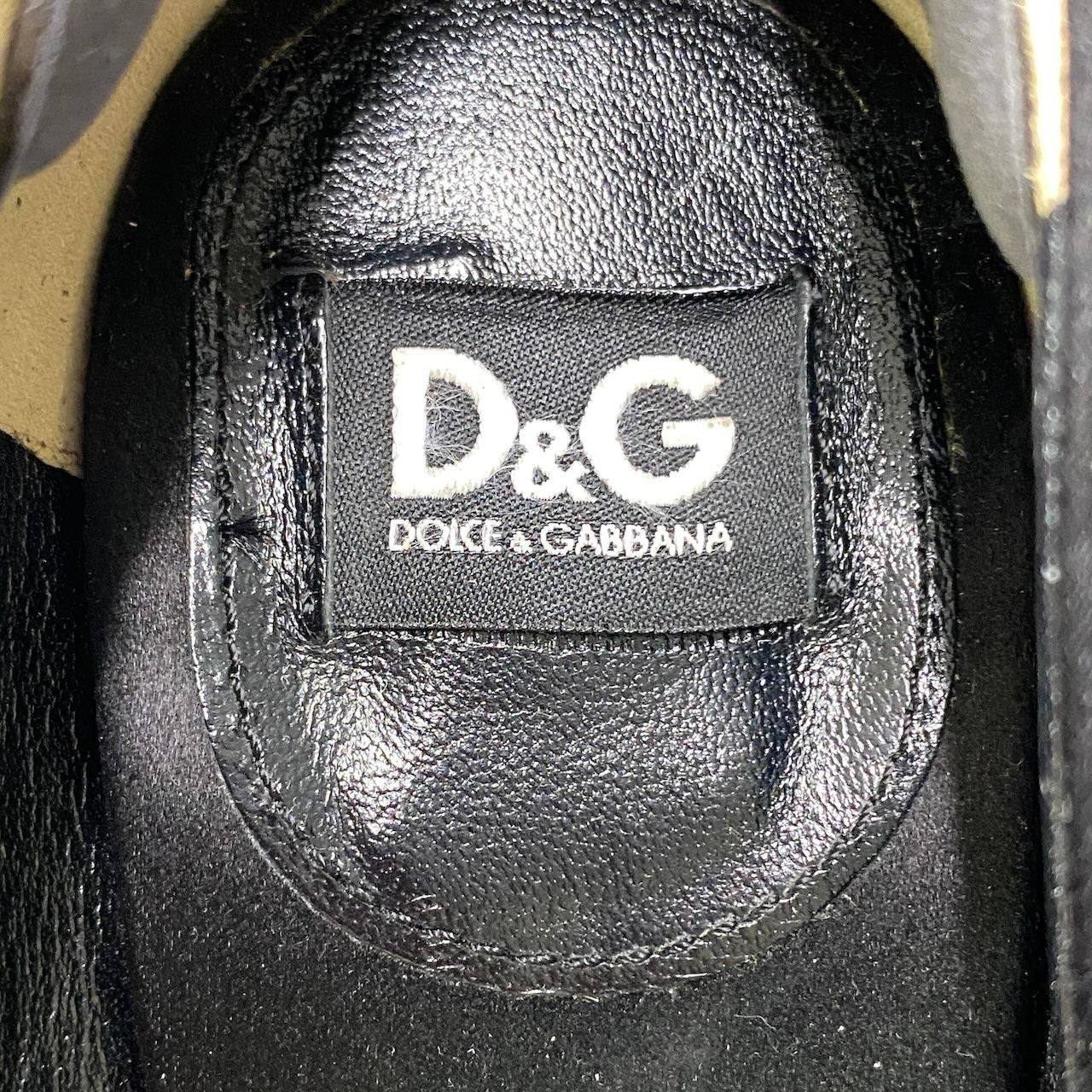 e8 D&G DOLCE&GABBANA ドルチェ＆ガッバーナ ラインストーン パンプス サイズ37 1/2 ブラック サテン レディース シューズk02i