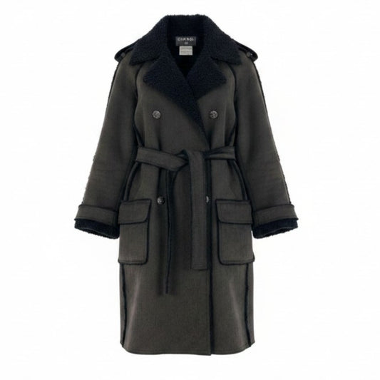 Ch28 CHANEL シャネル 06A ココボタン カットオフ トレンチコート 06A Frayed-Edge Trench Coat P29495 size 38 ダークグレーt18r
