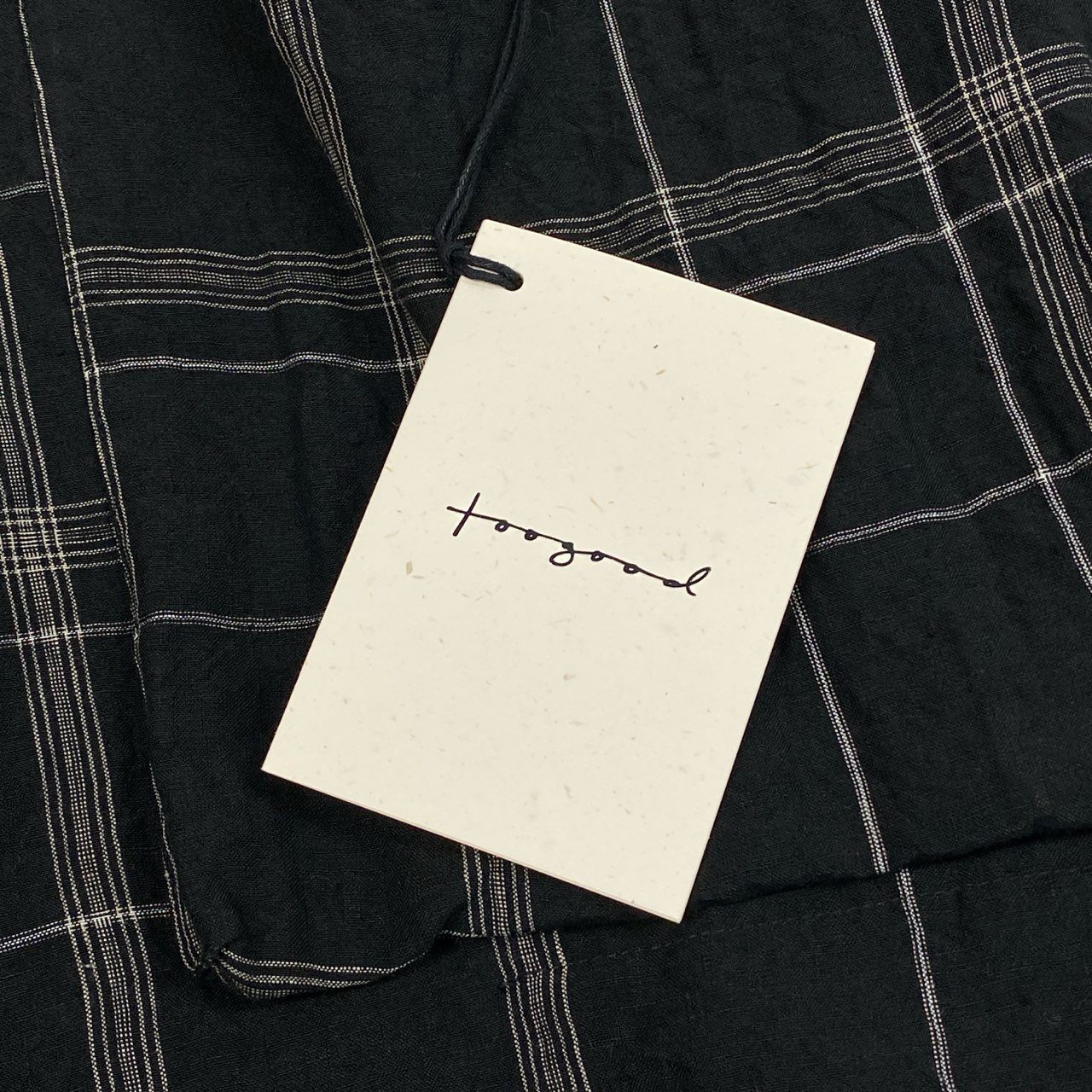 61b9《極美品》 toogood トゥーグッド THE PHOTOGRAPHER JACKET オーバーサイズ チェックジャケット 6 ブラック リネン メンズk02i