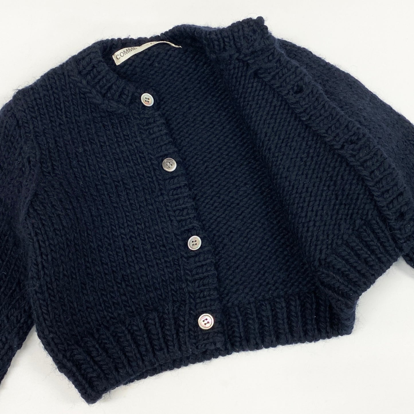 16h9 COMME des GARCONS コムデギャルソン 1996 アーカイブ 短丈 ニットカーディガン 肉厚 ネイビー レディースk02i