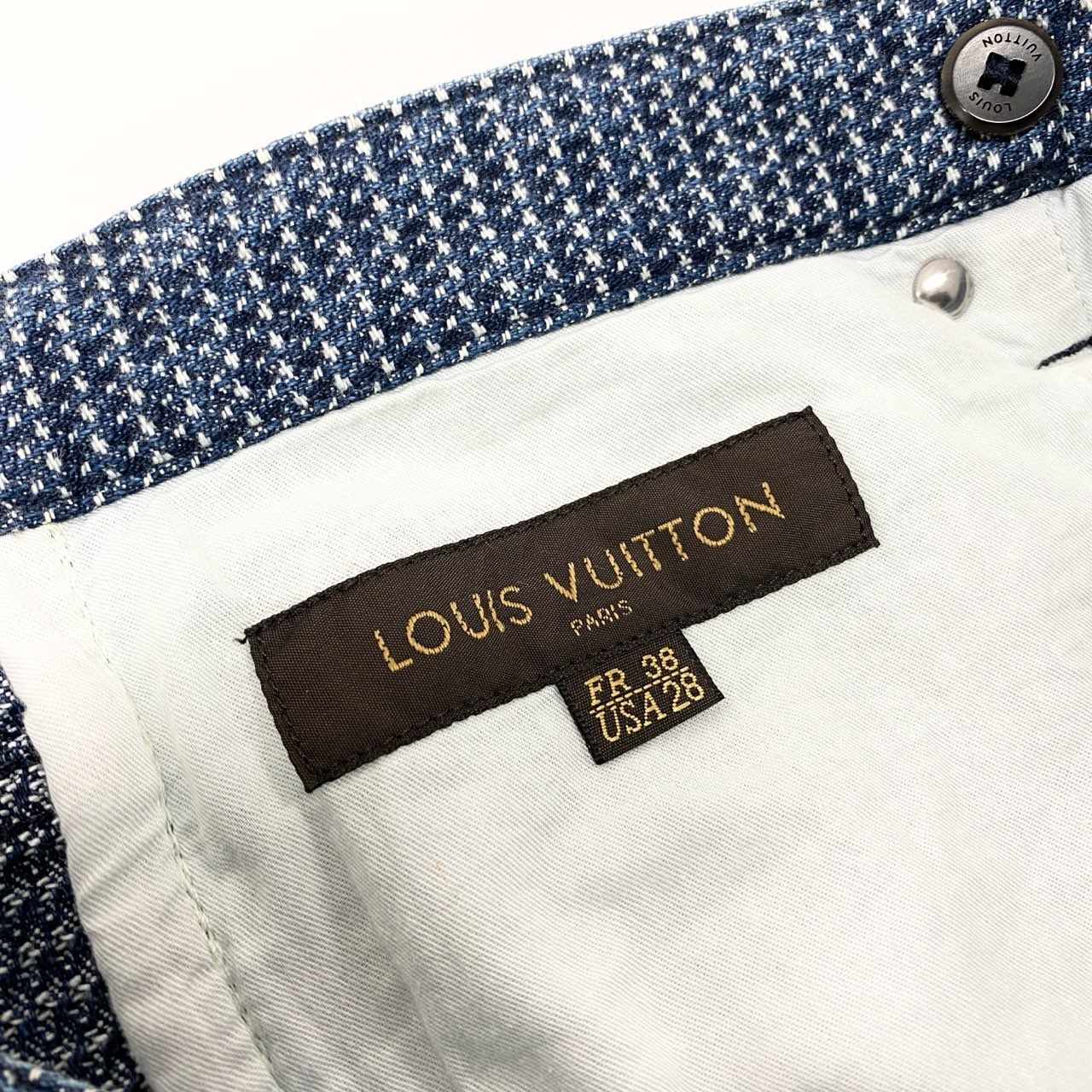 83Ⅼ2【美品】LOUIS VUITON ルイヴィトン 刺し子デニムパンツ ストレートパンツ デニムパンツ RM131 H3DP50BUC 38サイズ インディゴ メンズo07t