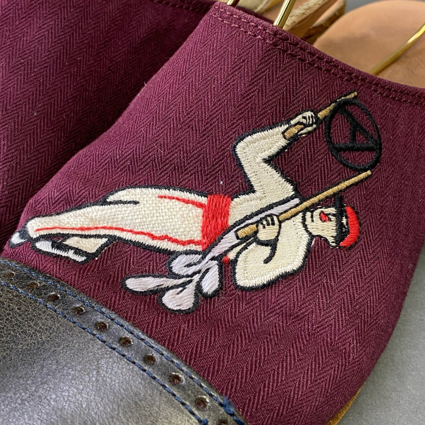 9g9 Under Cover アンダーカバー 刺繍デザイン レザーキャップ スリングバック サンダル 23cm相当 ボルドー シューズ