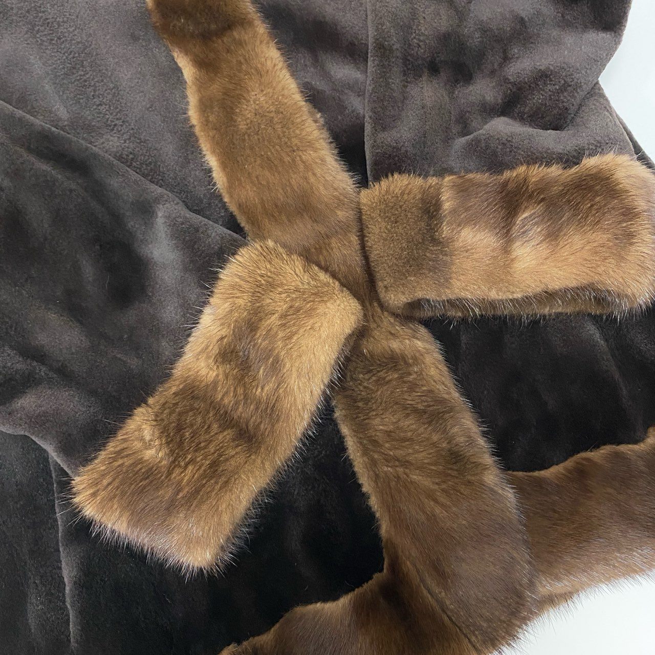 59a15 Altima アルティマ ミンクファー コート サイズ9～11 ブラウン 本毛皮 希少デザイン Mink Fur Coatt18r