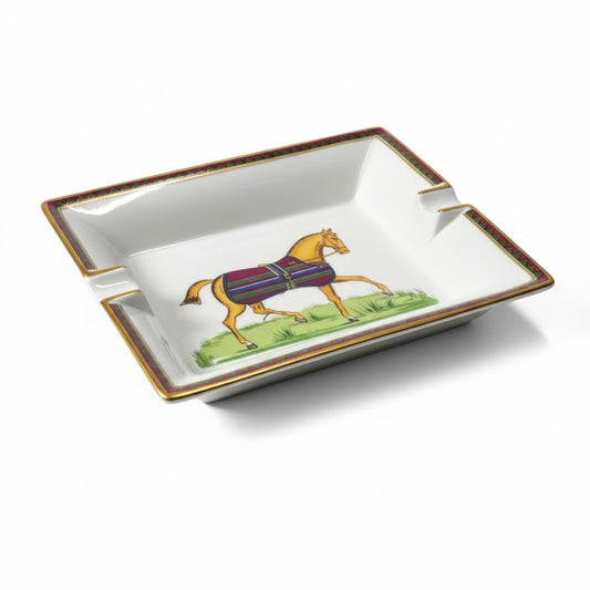 c4 Hermes Paris エルメス アッシュトレイ Cigar Ashtray Horse 陶器 灰皿 フランス製t18r