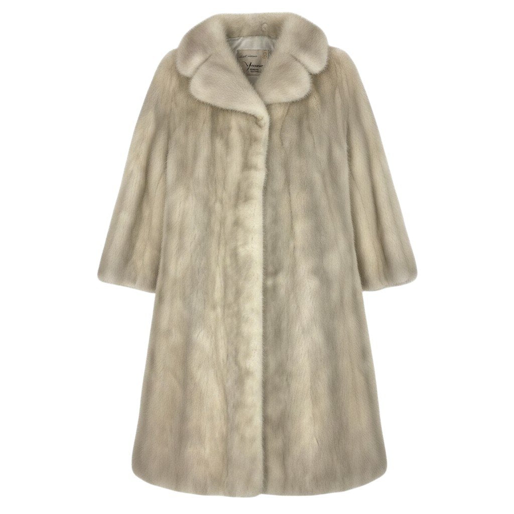 54e13 yamaoka パールミンク ロングコート サイズF ホワイト 本毛皮 Pearl Mink Fur Long Coatt18r