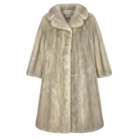 54e13 yamaoka パールミンク ロングコート サイズF ホワイト 本毛皮 Pearl Mink Fur Long Coatt18r