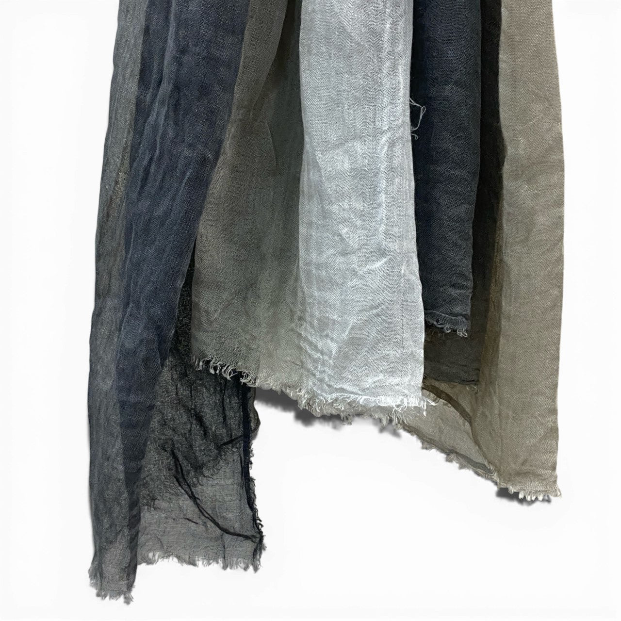 60b10 Faliero Sarti ファリエロサルティ 大判ストールマフラー グラデーションストール シルク混 グレー ホワイト ユニセックスu02t