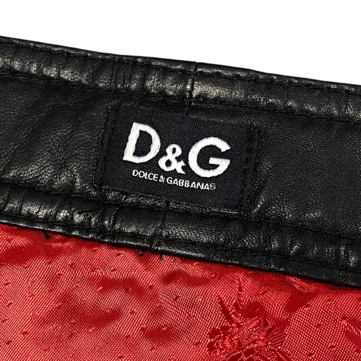i18 D&G DOLCE＆GABBANA レザーキルティングスカート ミニスカート  40サイズ ブラック レザー レディース 女性用u02t