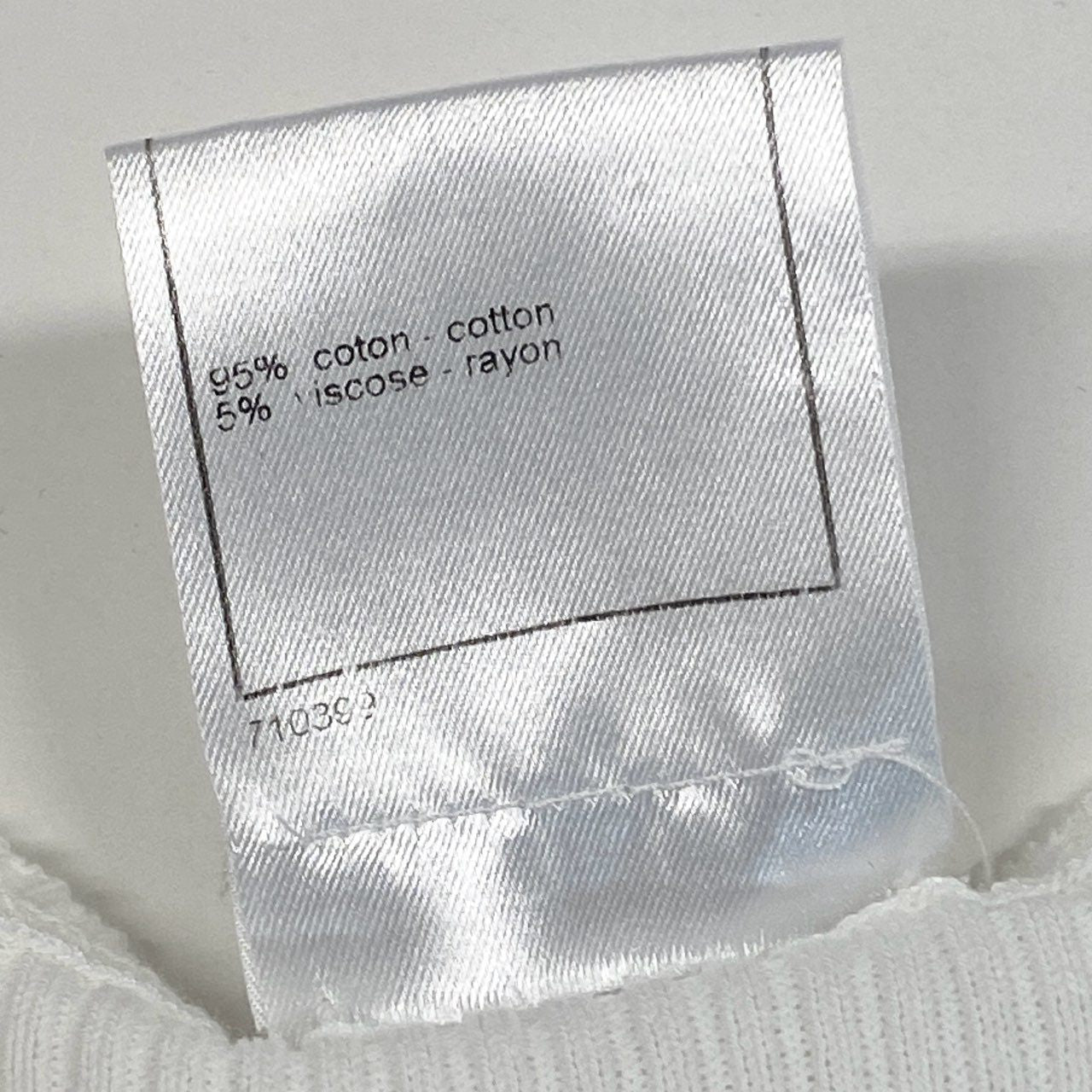 Cb19-1 CHANEL シャネル 2004年 P23260 ココマークデザイン サイドメッシュ 半袖ニット カットソー サイズ38 ホワイト レディース トップスta1