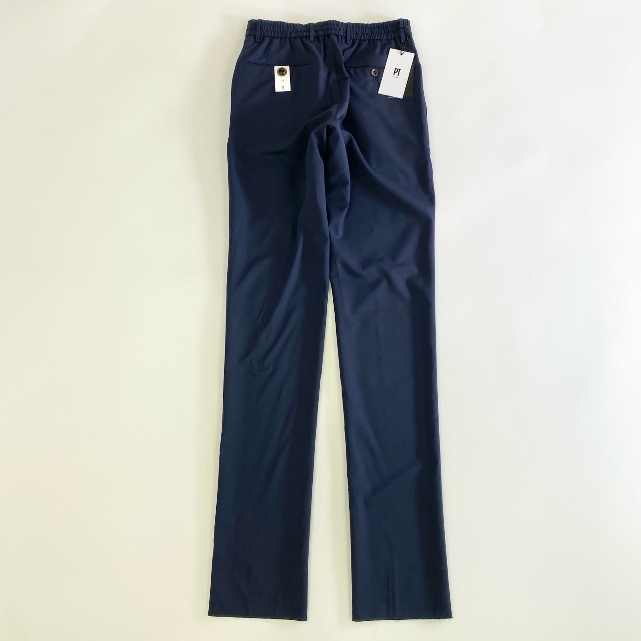 31j17 ②《未使用》 PT TORINO ピーティートリノ SUPER 130's SLIM FIT PANTS スリムフィットパンツ 42 ネイビー テーパード ルーマニア製 タグ付