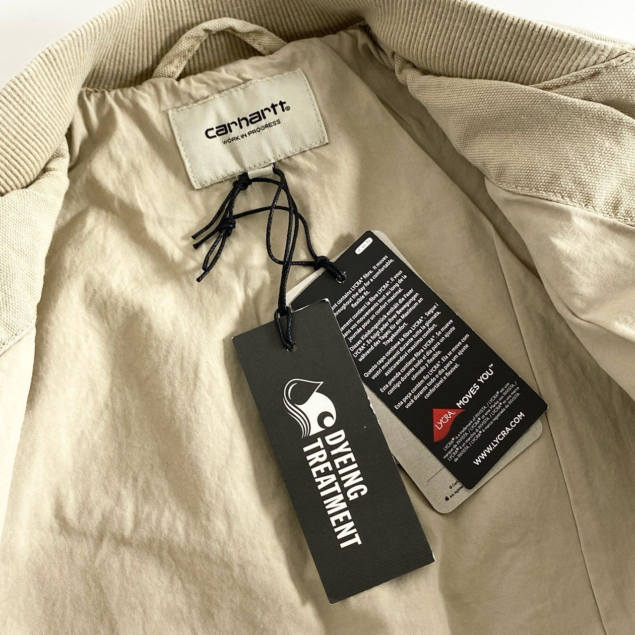 60e12 《未使用保管品》 タグ付 Carhartt WIP カーハート ダブルアイピ― SANTA FE BOMBER サンタフェボンバー ジャケット ブルゾン I030284 XSサイズ ベージュ コットン