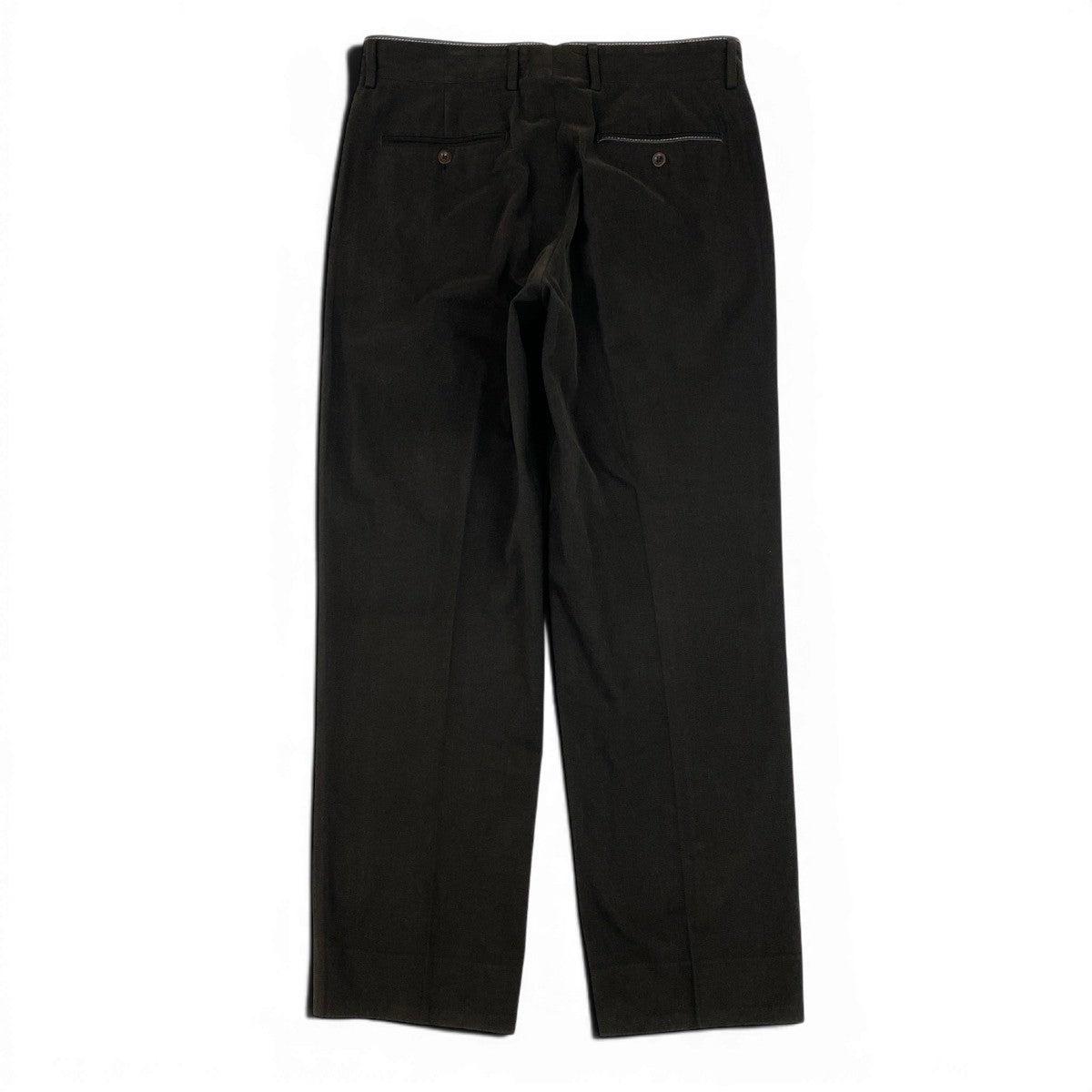 30f6 HERMES エルメス レザー切替 コットンパンツ ボトムス  52サイズ XL相当 ダークブラウン メンズ 紳士服u02t