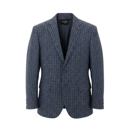 10k11 BLACK LABEL CRESTBRIDGE ブラックレーベルクレストブリッジ  テーラードジャケット アンコンジャケット 千鳥格子 ウォッシャブル ストレッチ メンズ 紳士服 S ブラック ネイビーu02t