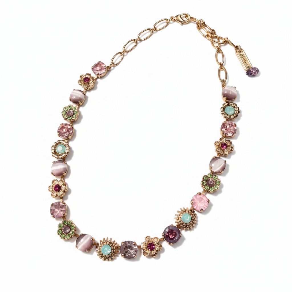 h11 15 《美品》 Mariana マリアナ 天然石 × クリスタル ビジュー ピンク アクセサリー ジュエリー アンティークt18r