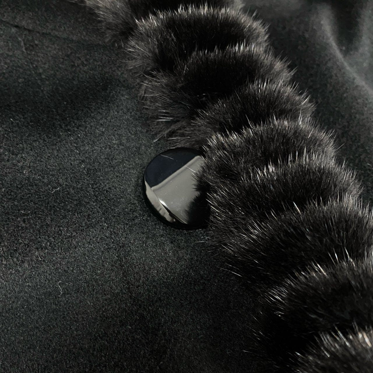 63i12 《美品》 PURE CASHMERE MINK FUR COAT ミンクファー ピュアカシミヤ コート M ブラック 本毛皮 女性服t18r