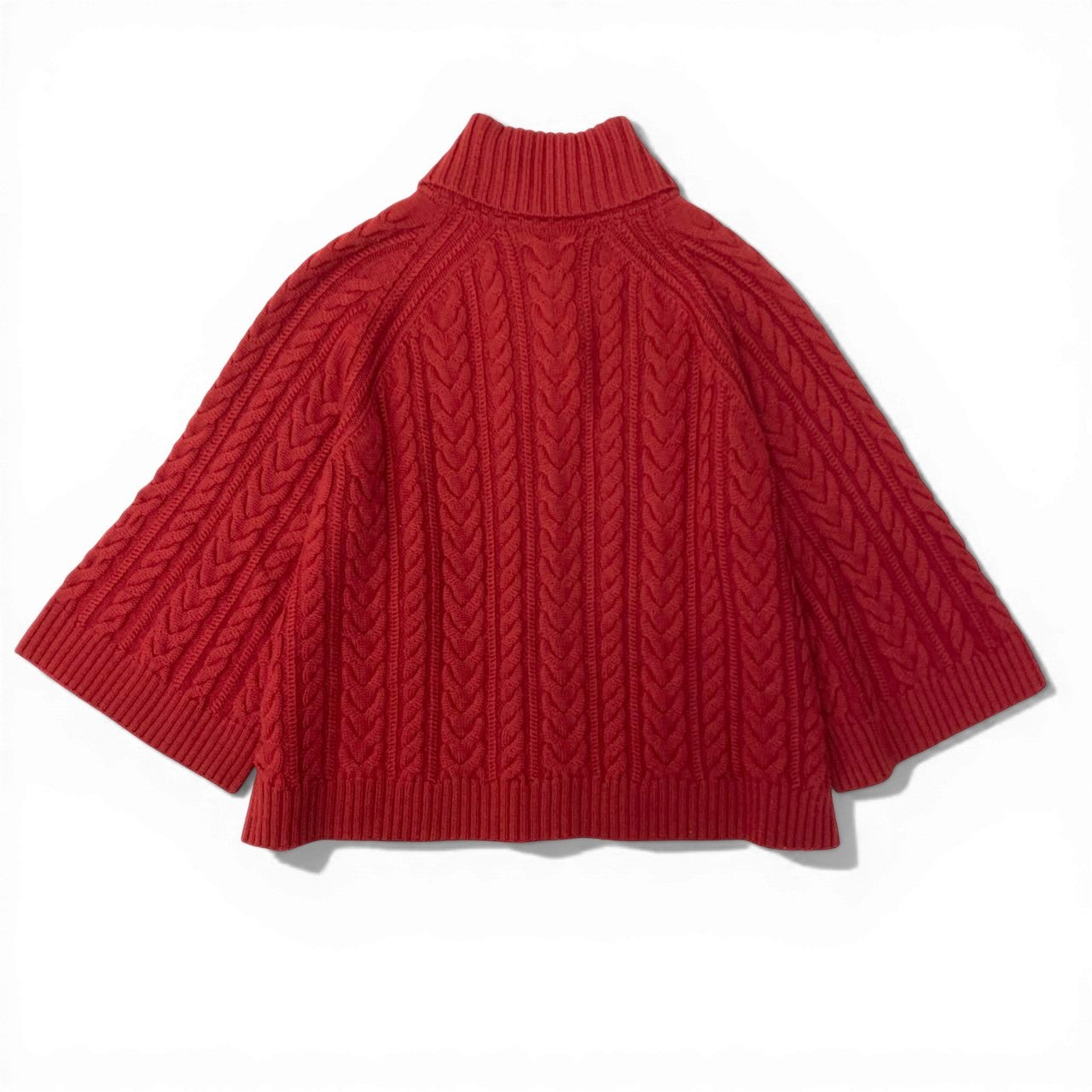 8d13 BURBEERY LONDON バーバリー ケーブルニット カーディガン サイズ1 レッド Cable Knit Cardigan 日本製t18r