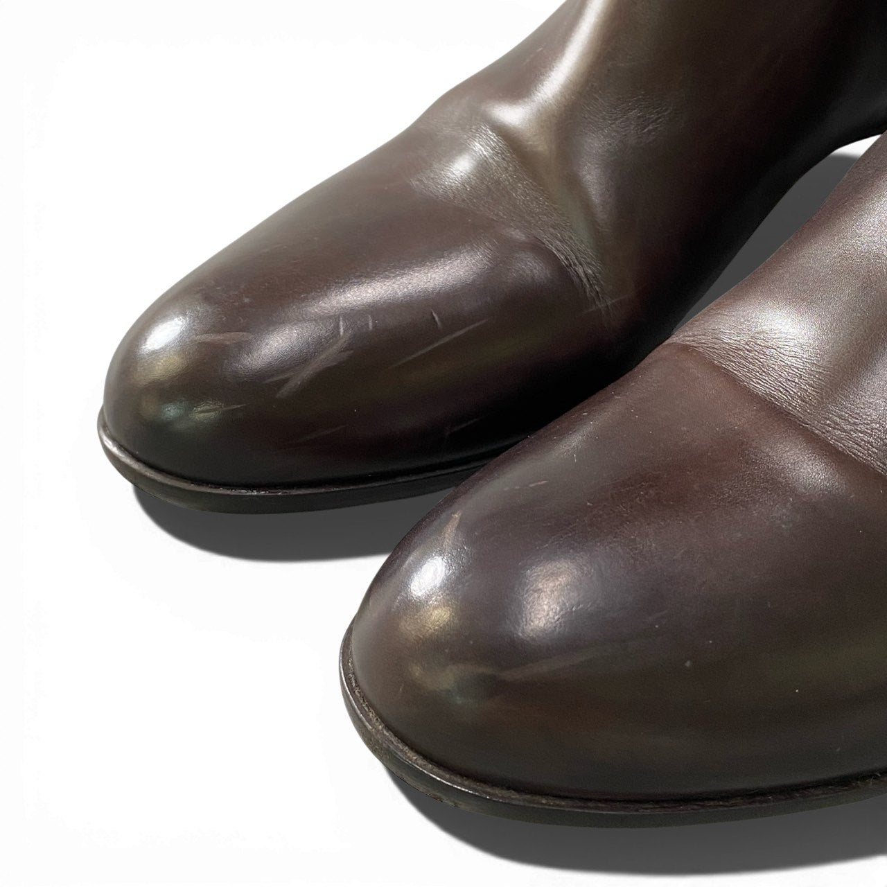 2a23 SARTORE サルトル ラウンドトゥ レザー ロングブーツ ミドルヒール サイドジップ イタリア製 レディース 女性用 サイズ38 ブラウン leatheru02t