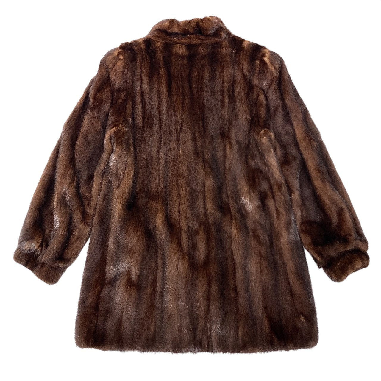 72L9 SAGA MINK サガミンク 銀サガ マホガニーミンク ロングコート サイズF ブラウン 本毛皮 MINK FUR 裏地刺繍t18r