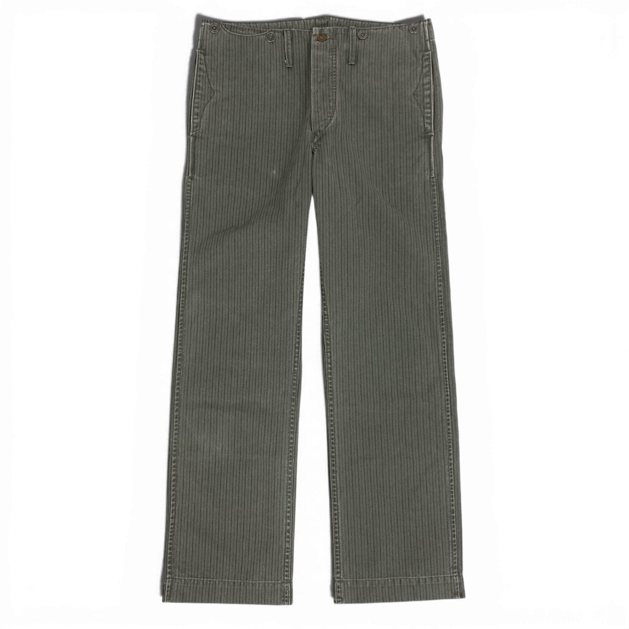 12b19 DOUBLE RL ダブルアールエル RRL ヘリンボーンストライプパンツ サイズ30 グレー WAIST OVERALLSt18r