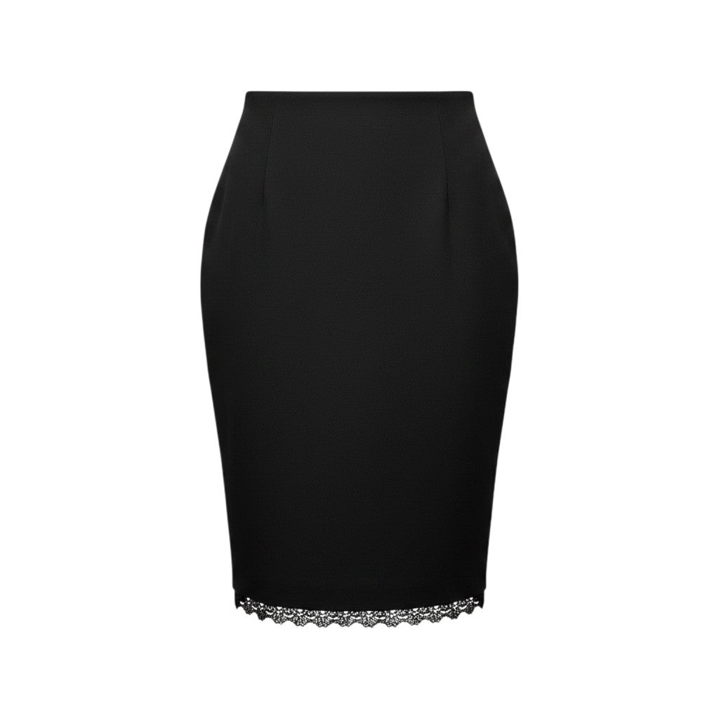 1h16 DOLCE&GABBANA ドルチェアンドガッバーナ ウールスカート 裏地ヒョウ柄  サイズ40 ブラック レディース 女性用u02t